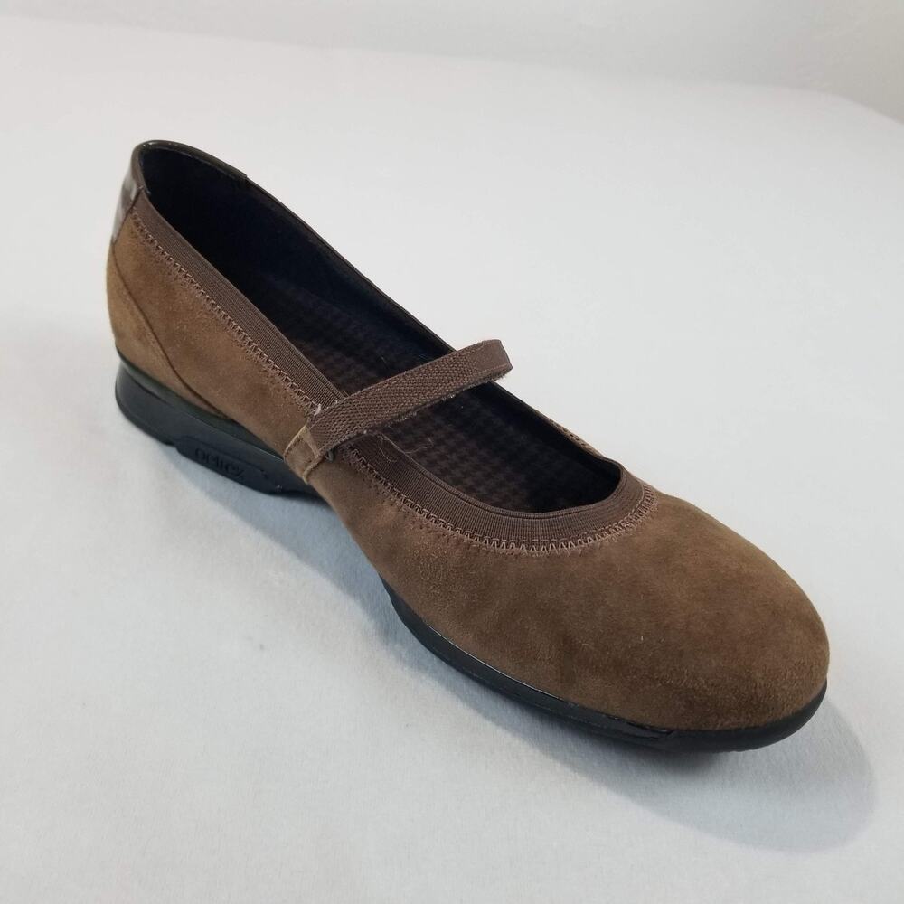 Aetrex Mary Jane Shoes Womens Size 9.5 Brown Suede Leather Flats Strap EE31W - Picture 11 of 11
